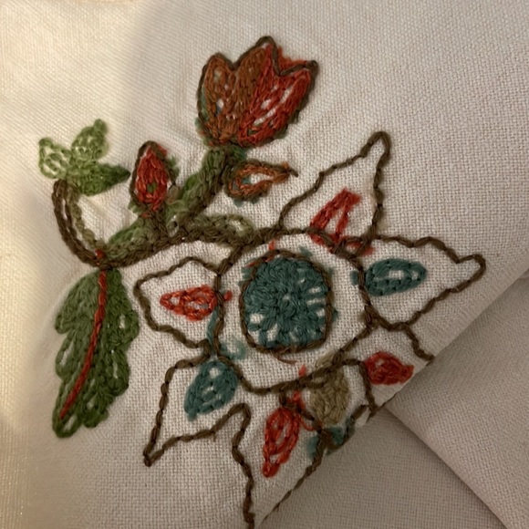 6 Vintage Pottery Barn Embroidered Fall Napkins 100% Cotton - Picture 7 of 7